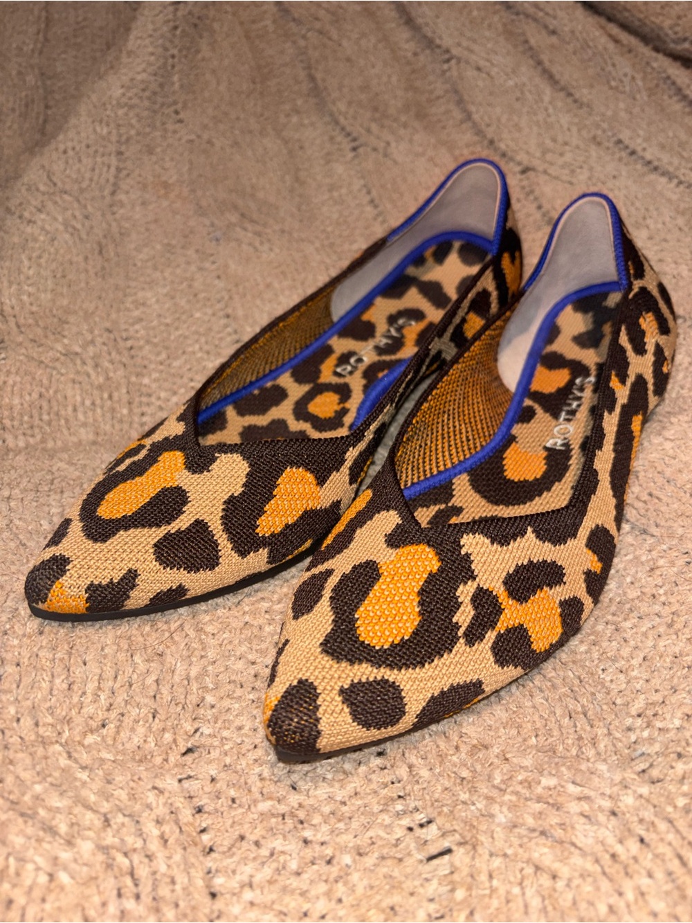 Rothy’s The Point Leopard Animal Print Flats Women’s 8.5 US